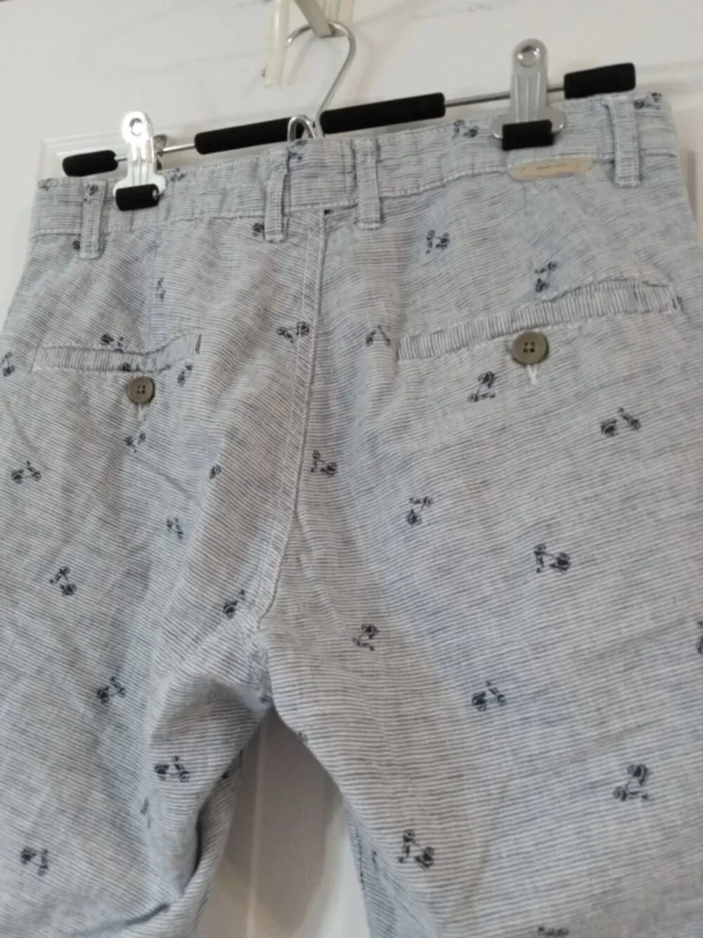 Point Zero Linen Blend Shorts Men's Size 30 Waist Gray Striped Chino Shorts